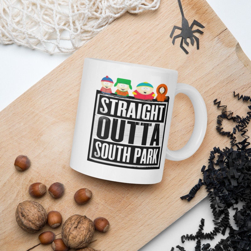 eric cartman striaght outta southpark ,handmade southpark mug,southpark gifts, cartman mug,90s cartoon mug
