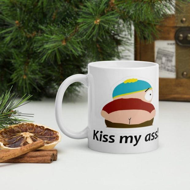 south park eric cartman pulling moonie , ceramic southpark mug,90s animated cartoon,southpark gifts,southpark cup