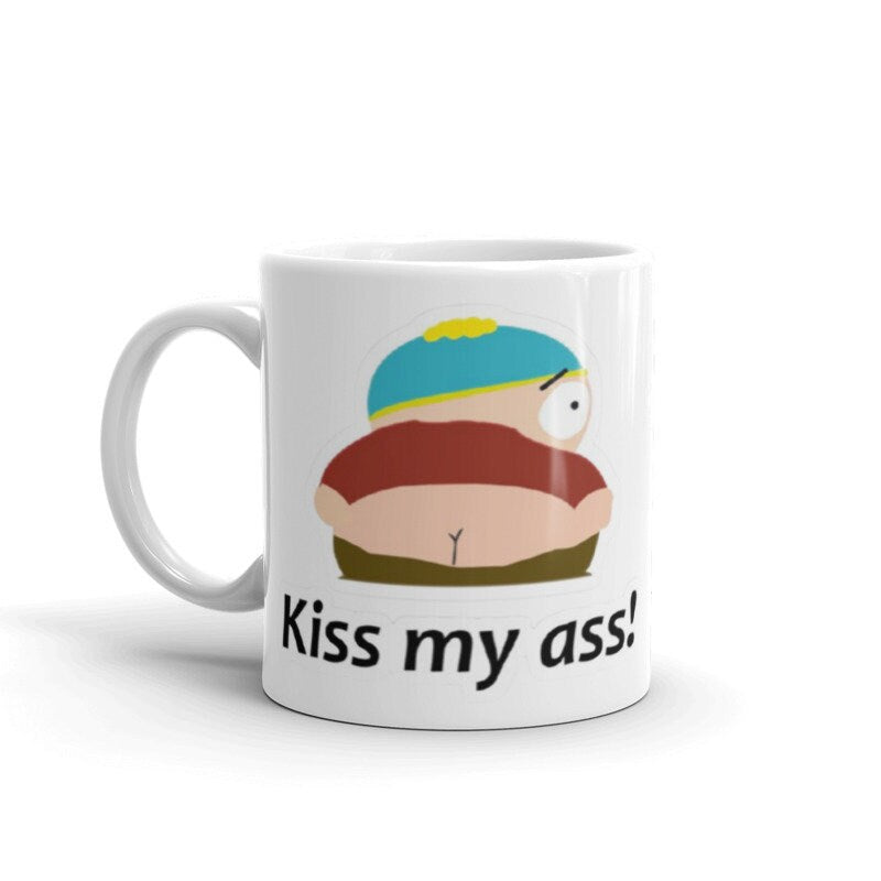 south park eric cartman pulling moonie , ceramic southpark mug,90s animated cartoon,southpark gifts,southpark cup