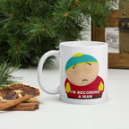iam becoming a man , handmade ceramic southpark mug