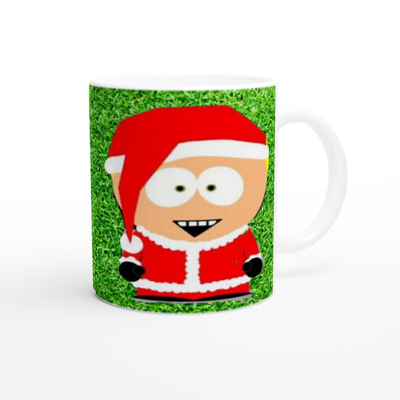 stan marsh as santa  , handmade ceramic southpark mug,90s animated cartoon,southpark gifts