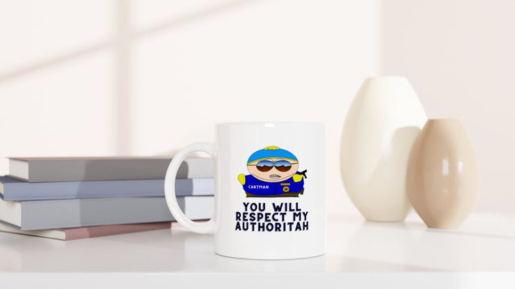 eric cartman you will respect my authority -southpark gifts,handmade southpark mug,southpark gifts, eric cop cartman mug,90s cartoon mug