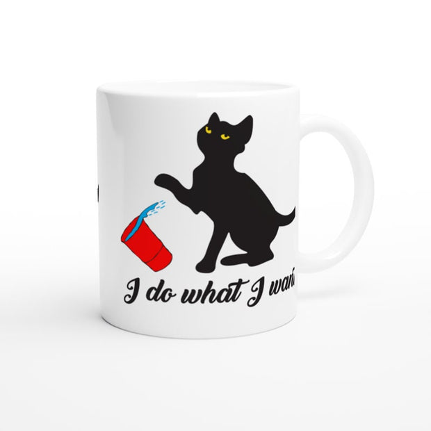 i do what i want cat , Funny cat mug,black cat knocking over bucket,gift for her/cat lovers