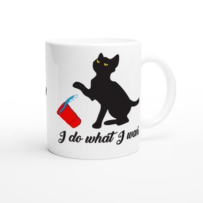 i do what i want cat , Funny cat mug,black cat knocking over bucket,gift for her/cat lovers