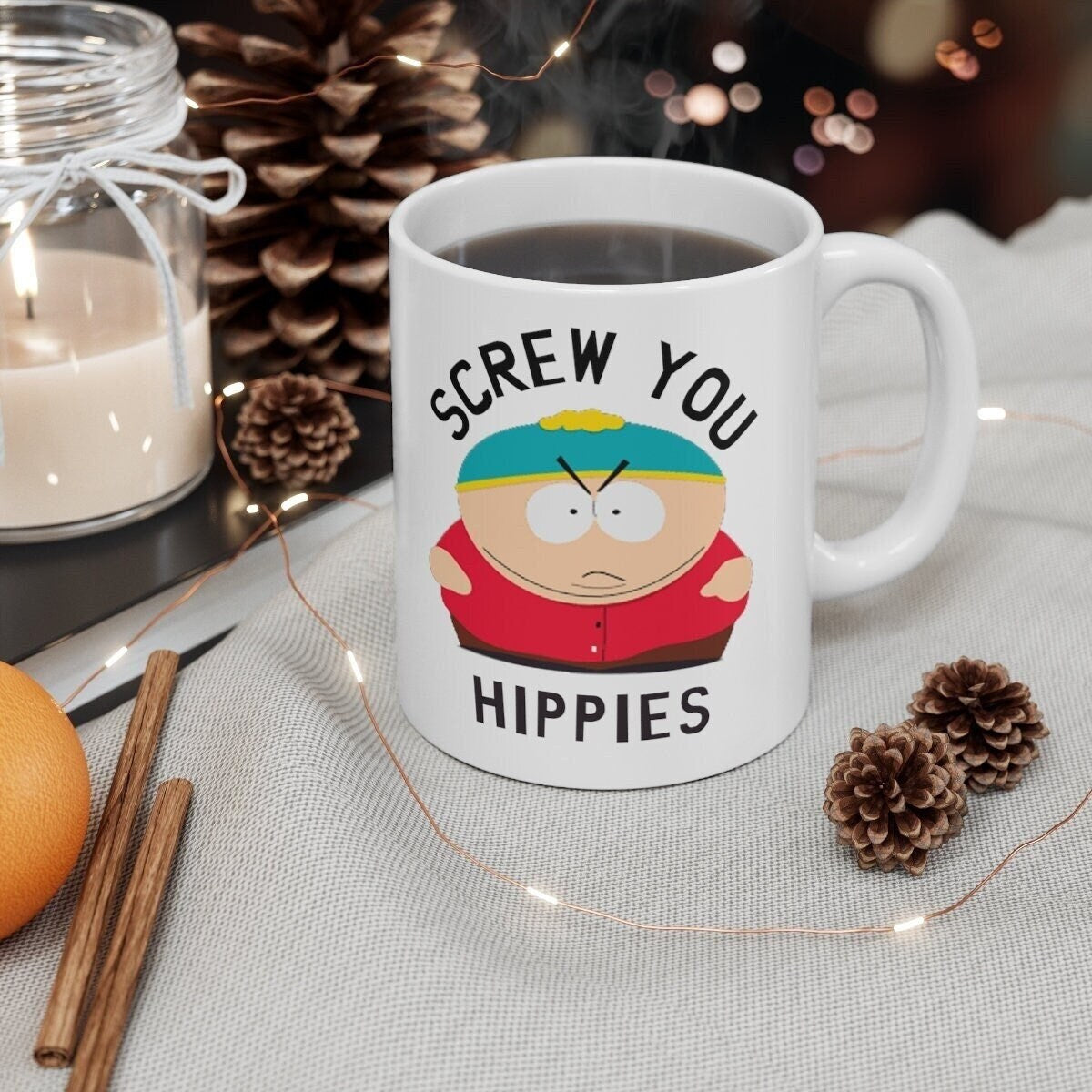 eric cartman screw you hippies ,southpark mug