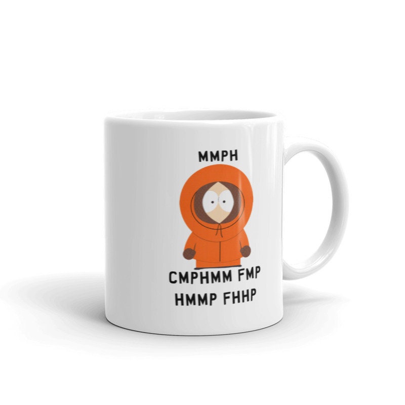 kenny mccornmick mmph -southpark gifts,handmade southpark mug,southpark gifts, kenny  mug,90s cartoon mug