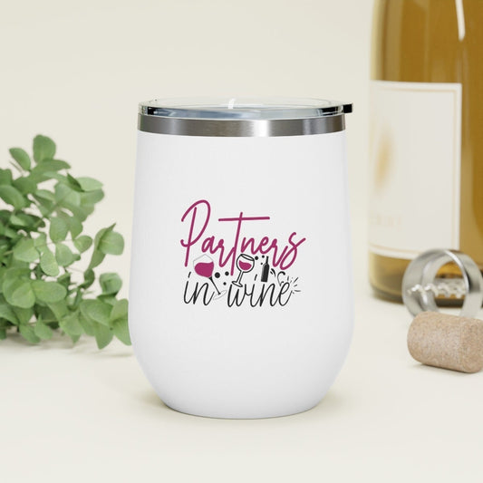 partners in wine ,Stainless Steel Stemless Personalised Wine Tumbler