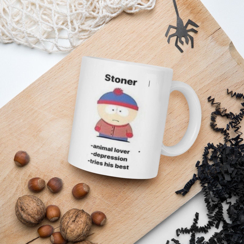 stan marsh character description - southpark gifts,handmade southpark mug,90s cartoon mug