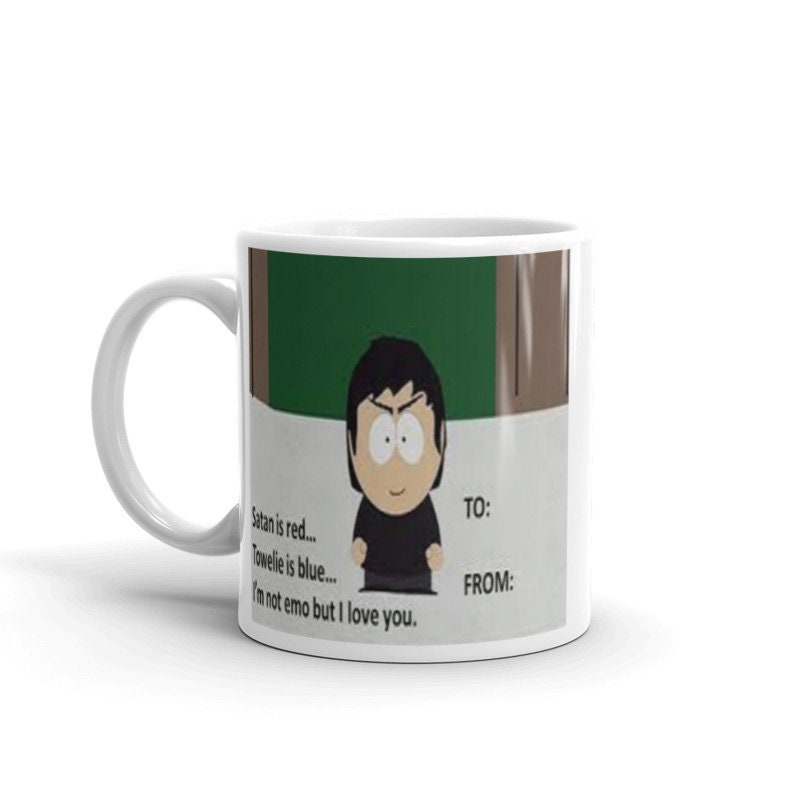 damien thorn -southpark  valentines mug ,southpark gift ,90s animated cartoon ,90s  mug ,southpark mug