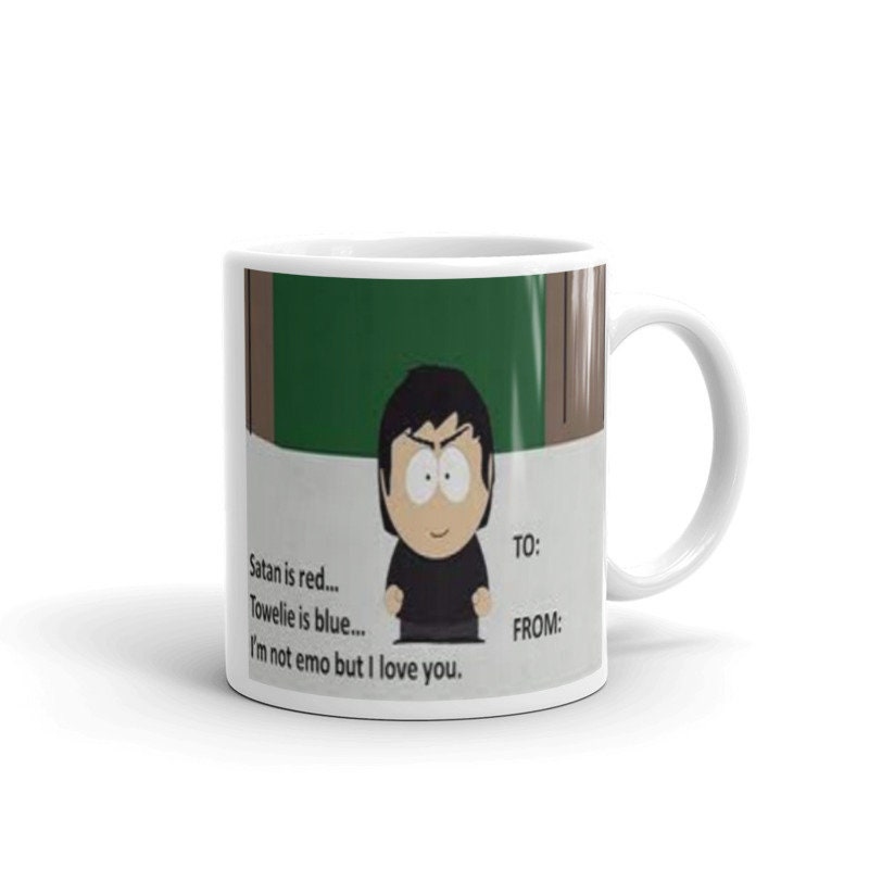 damien thorn -southpark  valentines mug ,southpark gift ,90s animated cartoon ,90s  mug ,southpark mug