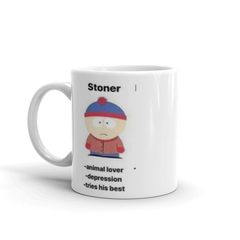stan marsh character description - southpark gifts,handmade southpark mug,90s cartoon mug