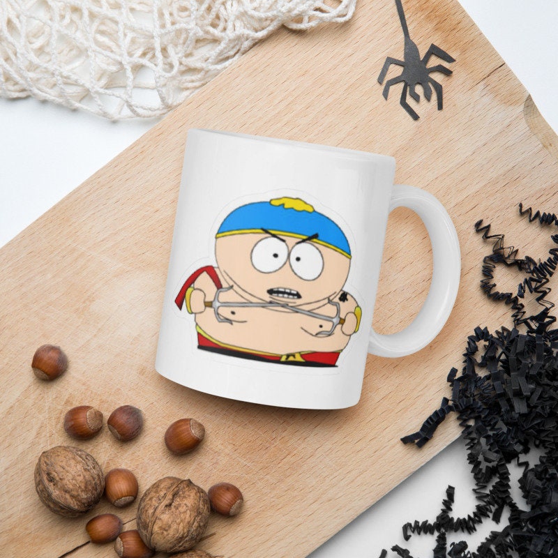 eric cartman playing wth knifes  ,southpark mug gifts