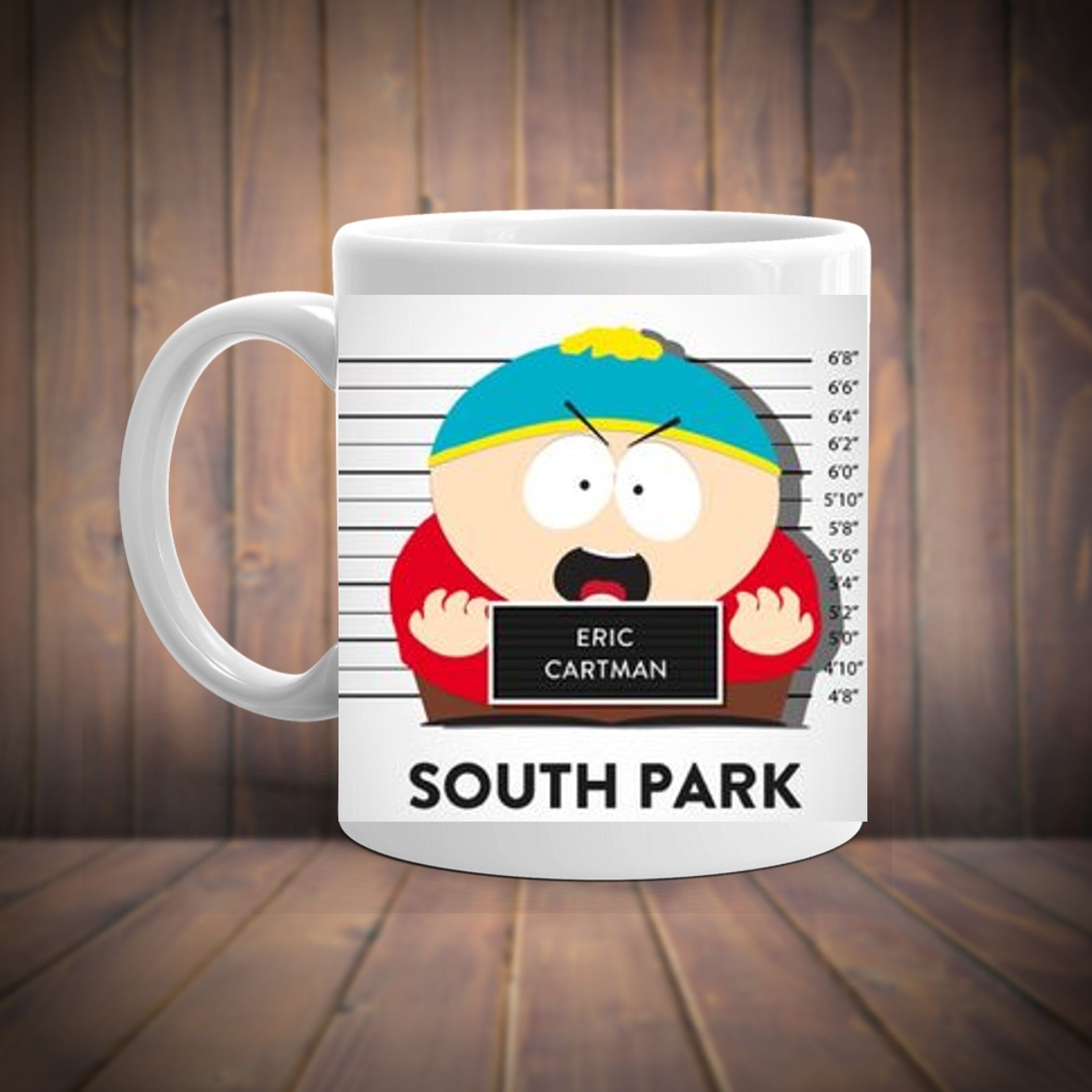 eric cartman mug shot , southpark mug gifts