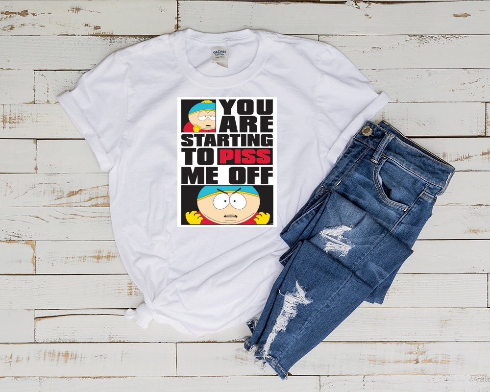eric cartman-ypu startingto piss me off , southpark t shirt , animated cartoon,90s t shirt ,gift for fans of southpark
