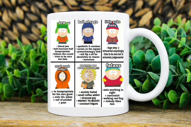 southpark name memes   ,handmade southpark mug,southpark gifts,cartman mug,90s cartoon mug,ceramic coffee mug