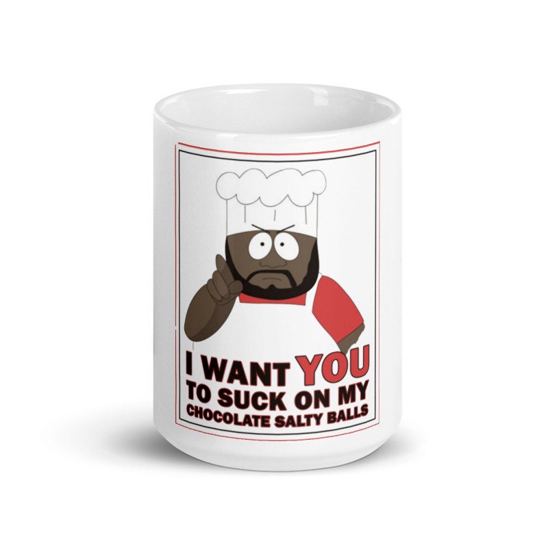 southpark chef suck on my salty balls   ,handmade southpark mug,southpark gifts,cartman mug,90s cartoon mug,southpark cup gift