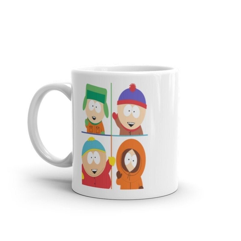 southpark portraits   ,handmade southpark mug,southpark gifts,cartman mug,90s cartoon mug,southpark cup gift