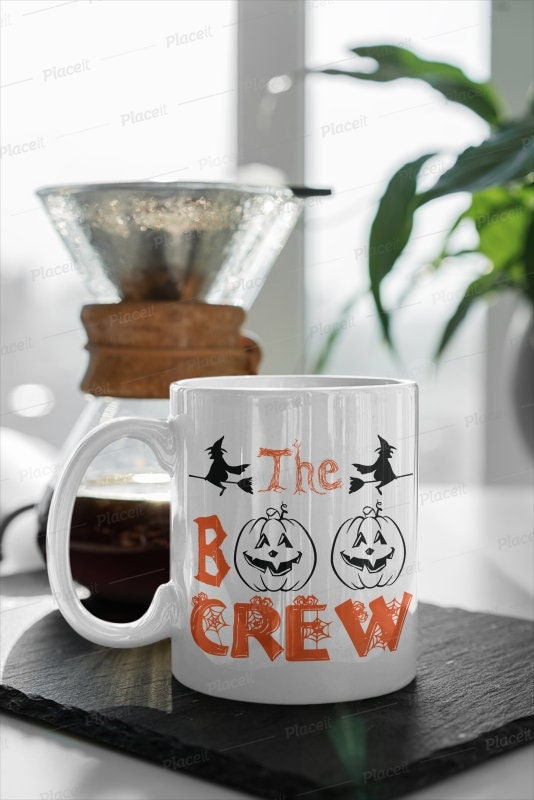 the boo crew halloween funny  mug ,halloween party mug ,halloween boo