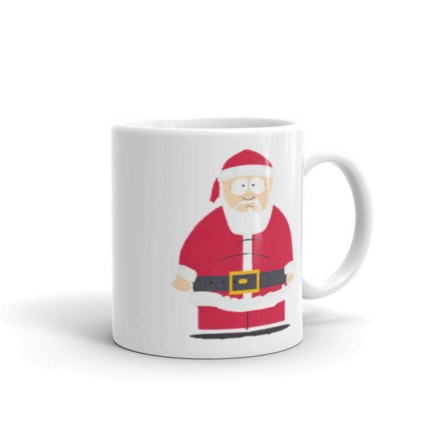 santa in southpark , handmade ceramic southpark mug