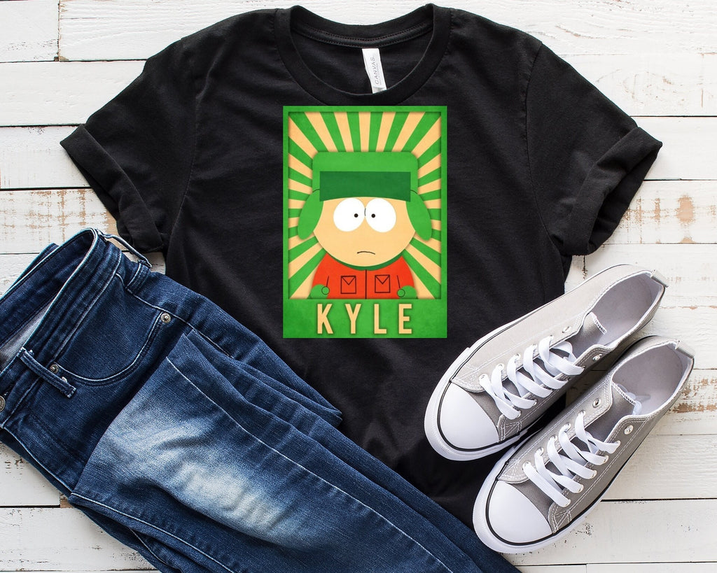 kyle and butters  name card tshirt southpark , southpark t shirt