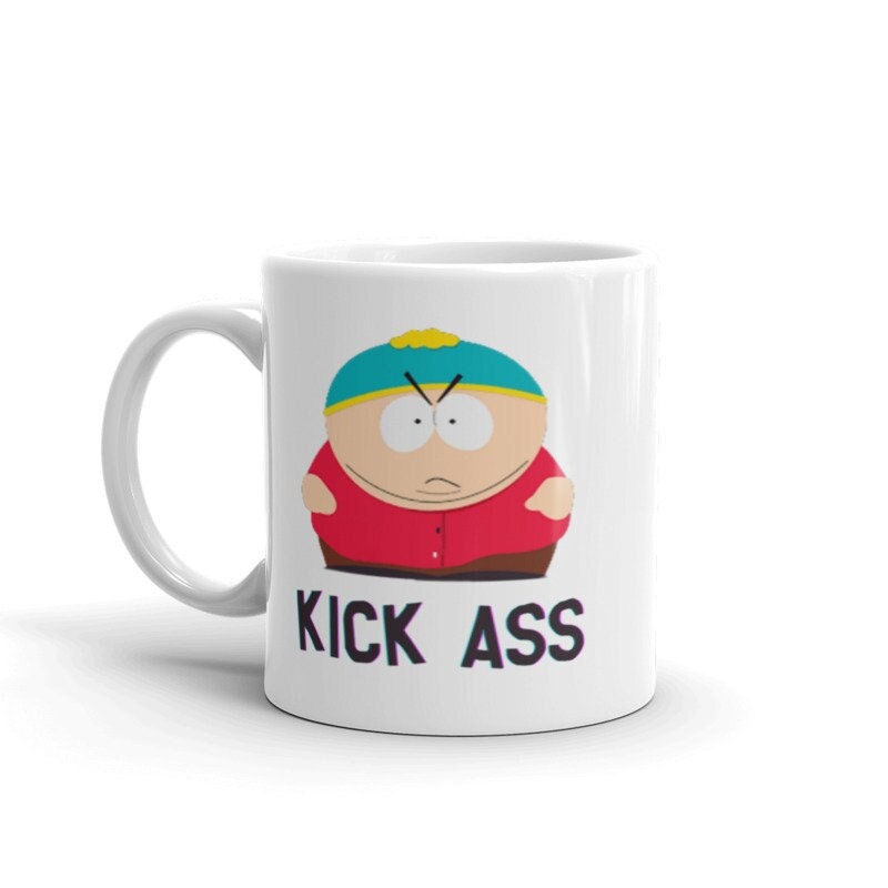 kiss ass southpark  mug ,handmade southpark mug
