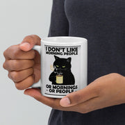 i dont  like morning people cat mug