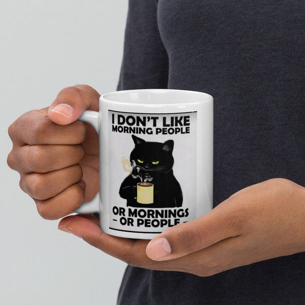 i dont  like morning people cat mug