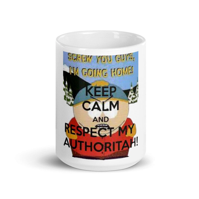 southpark  respect my authoritah and keep calm ,handmade southpark mug,southpark gifts,cartman mug,90s cartoon mug,southpark cup gift