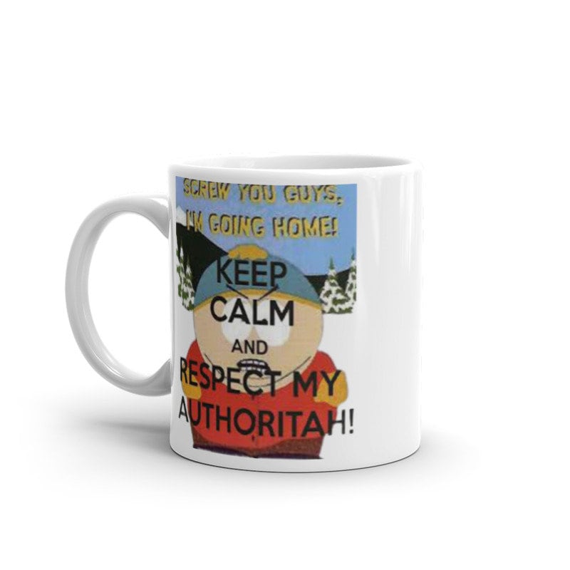 southpark  respect my authoritah and keep calm ,handmade southpark mug,southpark gifts,cartman mug,90s cartoon mug,southpark cup gift