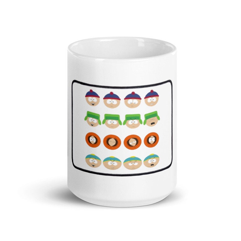 southpark -moods of characters ,handmade southpark mug,southpark gifts,cartman mug,90s cartoon mug,southpark cup gift