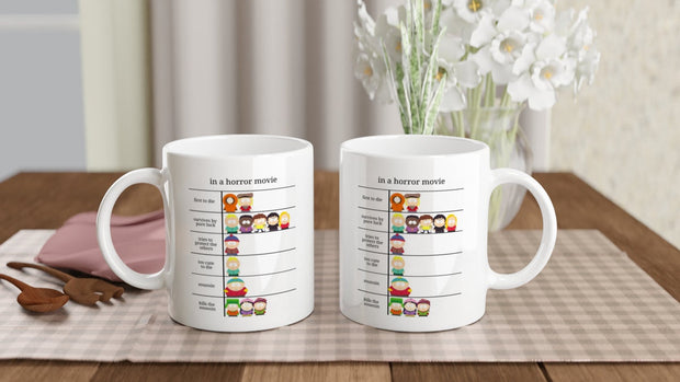southpark  -in a horror movie ,handmade southpark mug,southpark gifts,cartman mug,90s cartoon mug,southpark cup gift