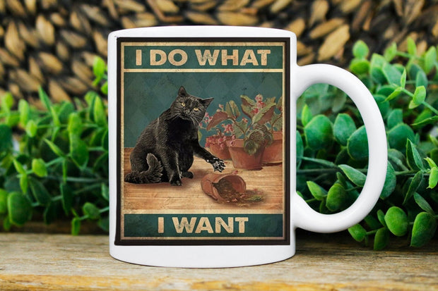 i do what i want black cat, what Black Cat,retro black cat , black cat coffee,11oz coffee mug cat lover Gifts ,gift for cat owner