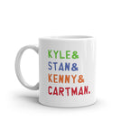 southpark  -name of characters handmade southpark mug,southpark gifts,southpark  mug,90s cartoon mug,southpark cup gift