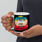 southpark  ,keep calm and suck my balls, handmade southpark mug,southpark gifts,cartman mug,90s cartoon mug,southpark cup gift
