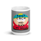 southpark  ,keep calm and suck my balls, handmade southpark mug,southpark gifts,cartman mug,90s cartoon mug,southpark cup gift