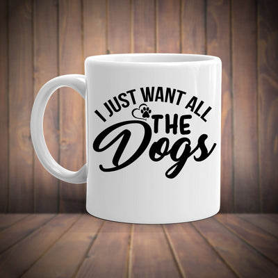 11oz white coffee mug with a custom dog tag design, perfect for dog lovers and pet owners