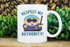 southpark mug ,eric cartman,respect my authoritah  ,90s animated cartoon,southpark mug  ,handmade southpark mug,cartman ,90s coffee mug
