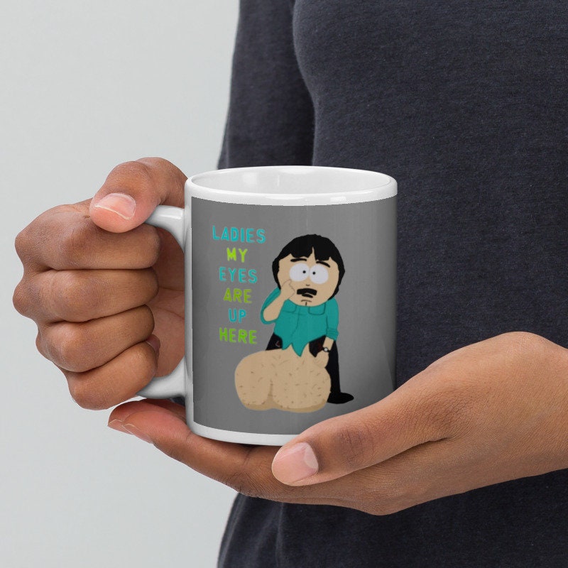 southpark randy marsh mug  , my eyes are up here  , friends mug ,90s animated cartoon,southpark mug gift,90s mug