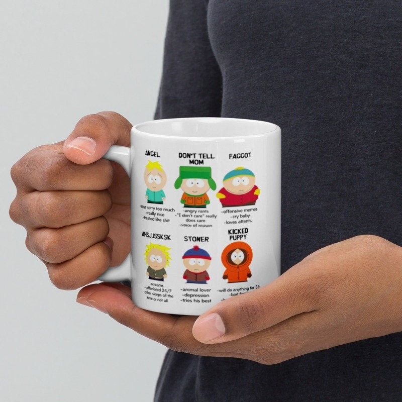 southpark name chart meme ,handmade southpark mug,southpark gifts,cartman mug,90s cartoon mug,southpark cup gift