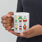southpark name chart meme ,handmade southpark mug,southpark gifts,cartman mug,90s cartoon mug,southpark cup gift