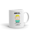 southpark butters name meme ,angel -southpark gifts,handmade southpark mug,southpark cup ,90s cartoon mug