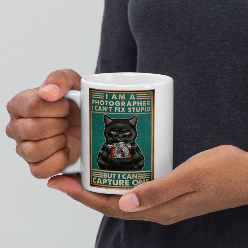 Black Cat , iam a photographer coffee mug