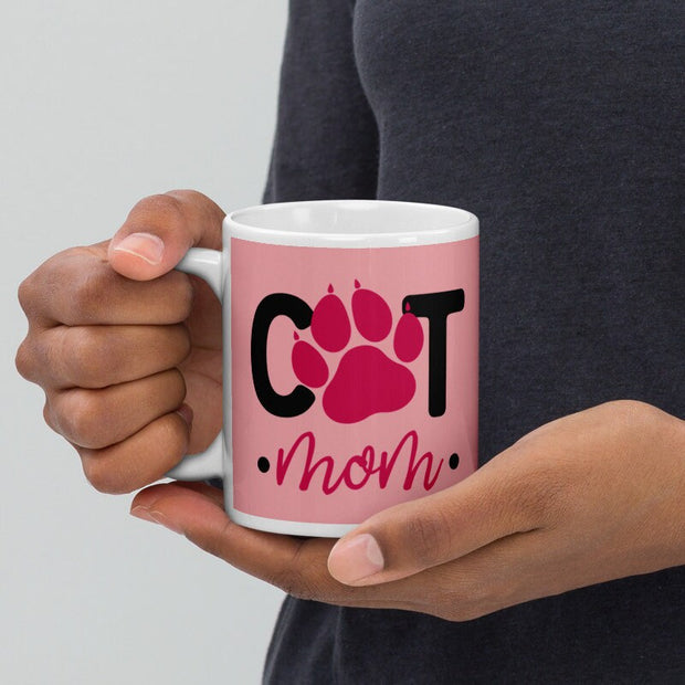 cat paw mug  ,paw print mug  , ceramic coffee mug ,gift for cat lovers