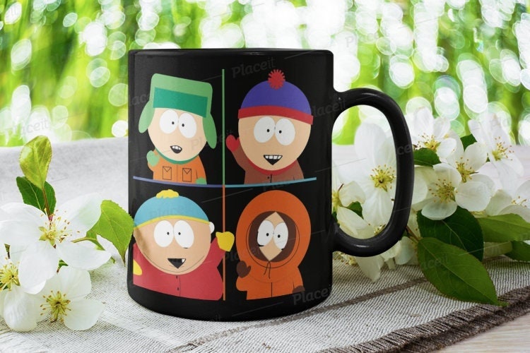 southpark portraits   ,handmade southpark mug,southpark gifts,cartman mug,90s cartoon mug,southpark cup gift