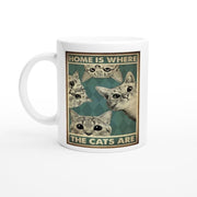home is where the cats are  ,vintage tabby cat , Cat coffee mug , cat lover Gifts ,gift for cat owner
