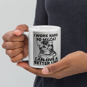 sorry i cant i have plans with my ,cat ceramic  mug ,black cat coffee  gift ,handmade  cat mug ,idea for cat owners -lovers
