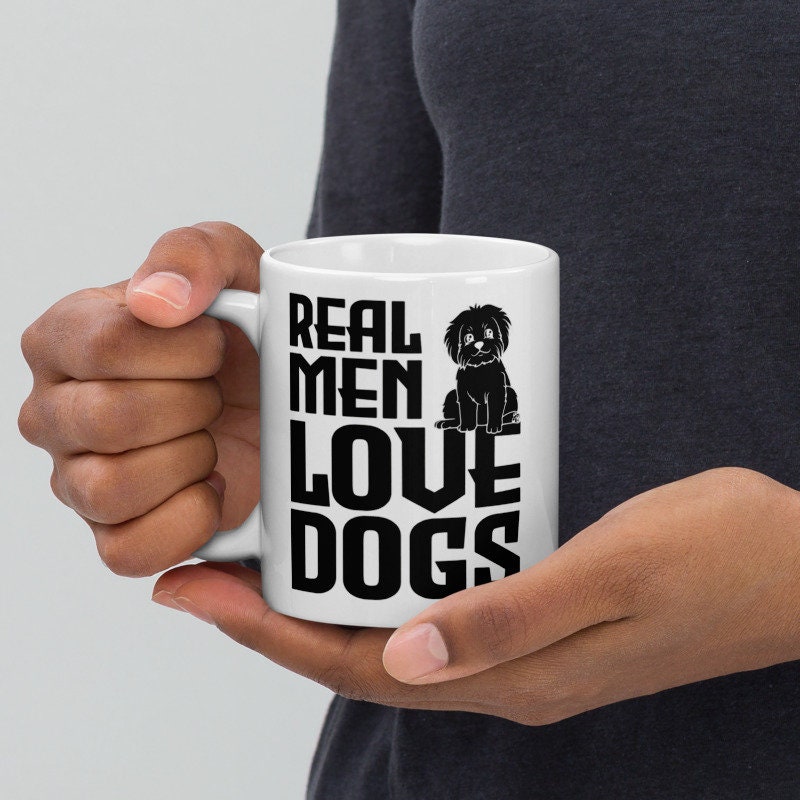 really men love dogs  , ceramic  dog mug, gift idea for dog lovers, handmade dog mug ,i like dogs more than people