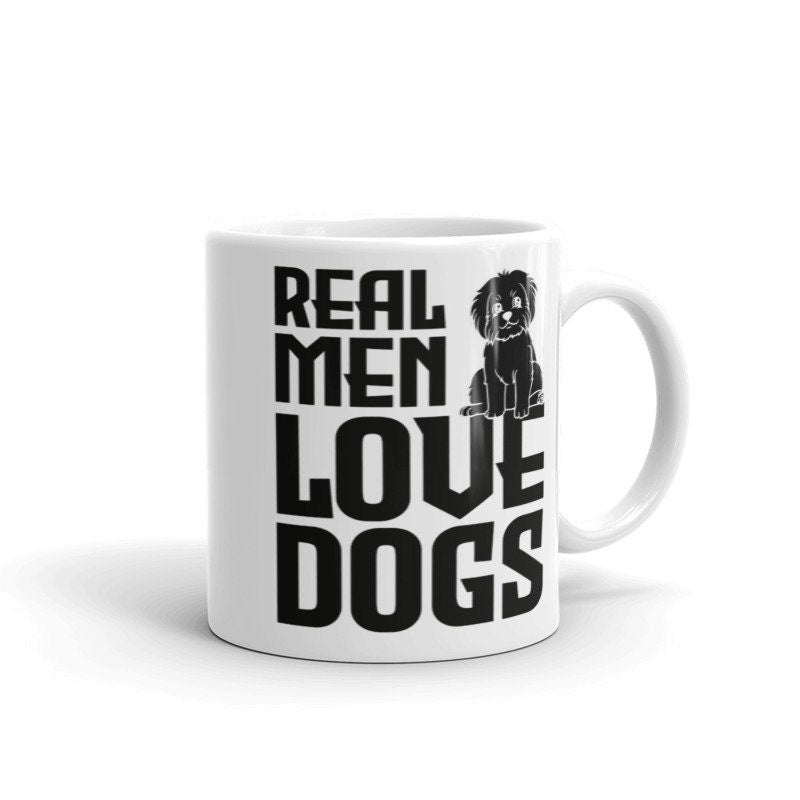 really men love dogs  , ceramic  dog mug, gift idea for dog lovers, handmade dog mug ,i like dogs more than people