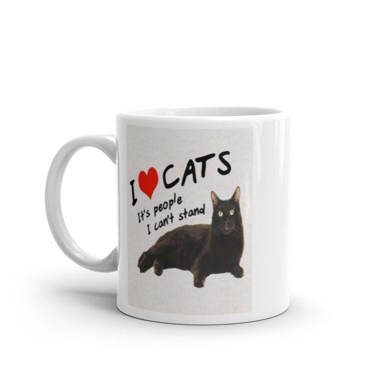 i love cats its people i cant stand  ,retro black cat ,Black Cat coffee, cat lover Gifts ,gift for cat owner