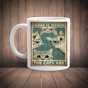 home is where the cats are  ,vintage tabby cat , Cat coffee mug , cat lover Gifts ,gift for cat owner